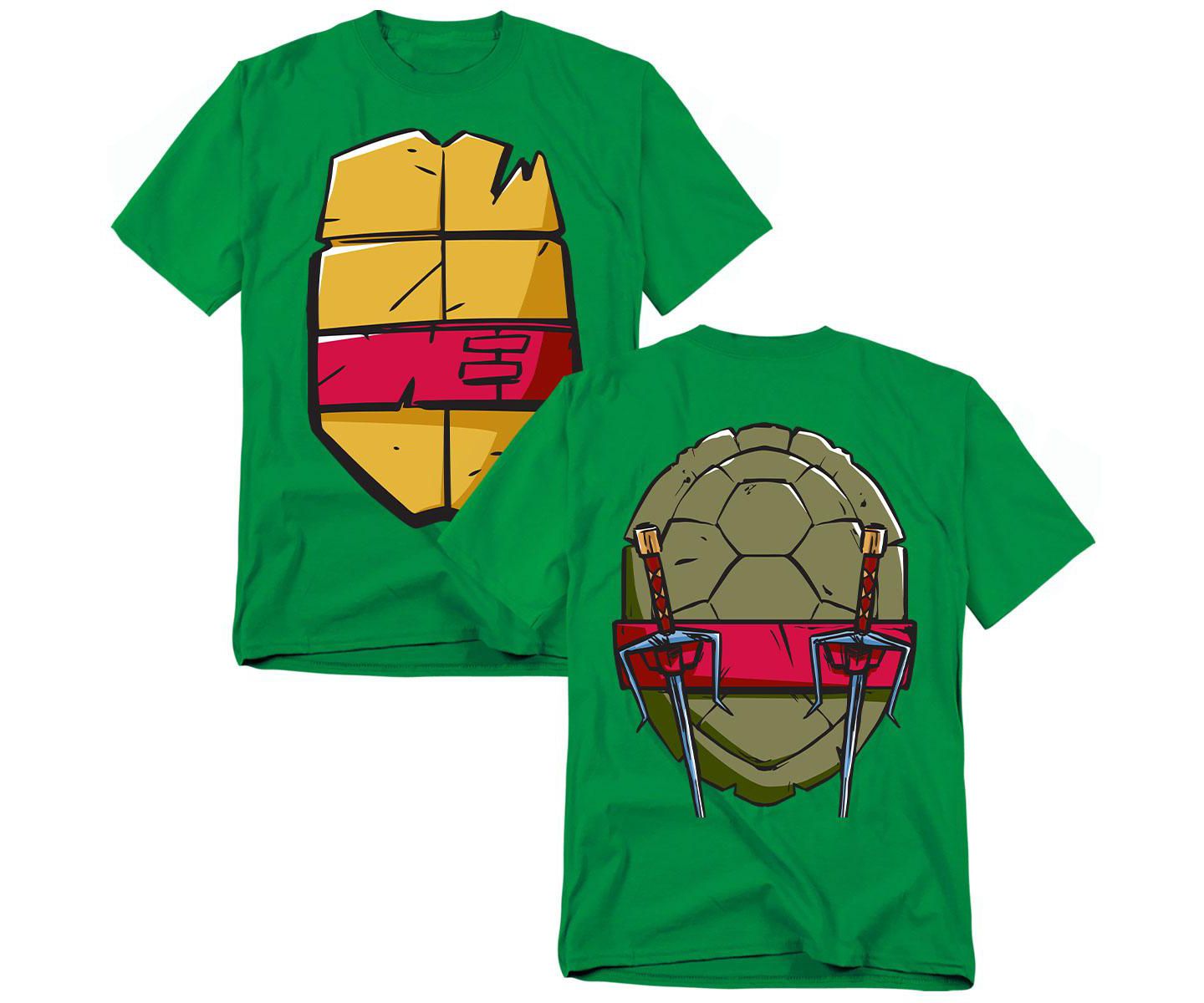 Мужская футболка Teenage Mutant Ninja Turtles 2012 Raphael Shell Front Back, цвет: Зелёный — фото 1