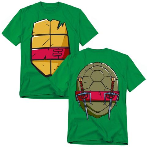 Мужская футболка Teenage Mutant Ninja Turtles 2012 Raphael Shell Front Back, цвет: Зелёный