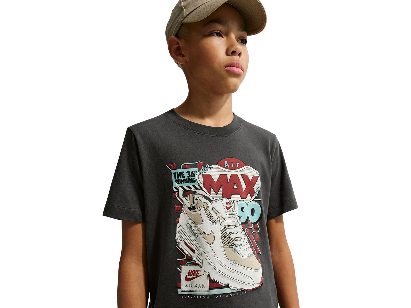 Футболка Nike Sportswear Short-Sleeve T-Shirt для мальчиков, цвет: Антрацитовый — фото 3