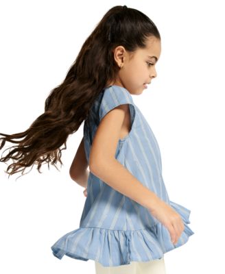 Girls' 4-6X Striped Denim Tunic and Capri Leggings, 2-Piece Set