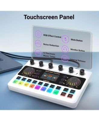 Multifunctional Podcast Microphone Bundle with Live Sound Card Audio Mixer