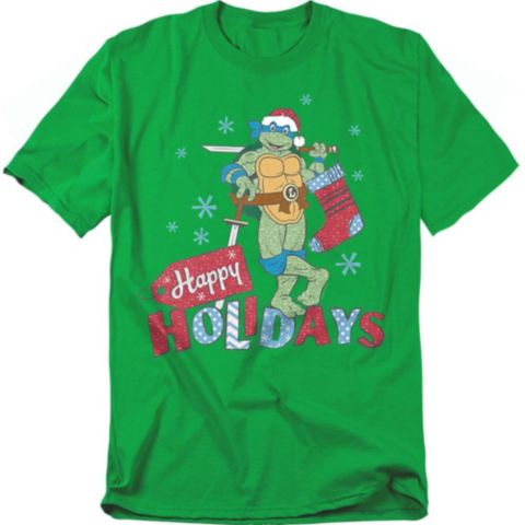 Мужская футболка Teenage Mutant Ninja Turtles Happy Holiday Sparkly Christmas, цвет: Зелёный