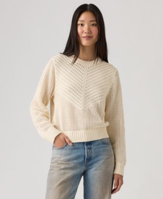 Women's Gaelle Long-Sleeve Crochet Pull-On Sweater