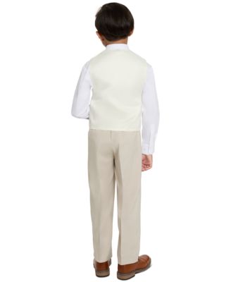 Boys' 4T-8 V-Neck Vest, Pants, Shirt and Tie, 4-Piece Set
