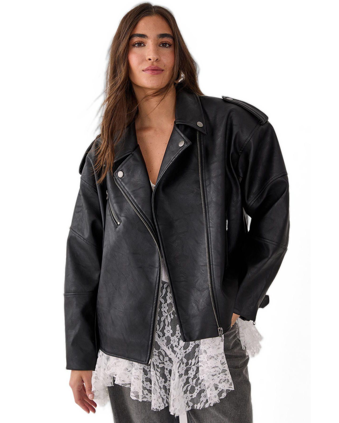 Женская куртка Nasty Gal Faux Leather Biker — фото 1