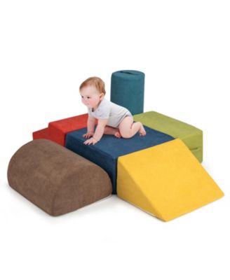 6-Piece Baby Climbing Blocks Set with High-Density Foam & Carry Handles