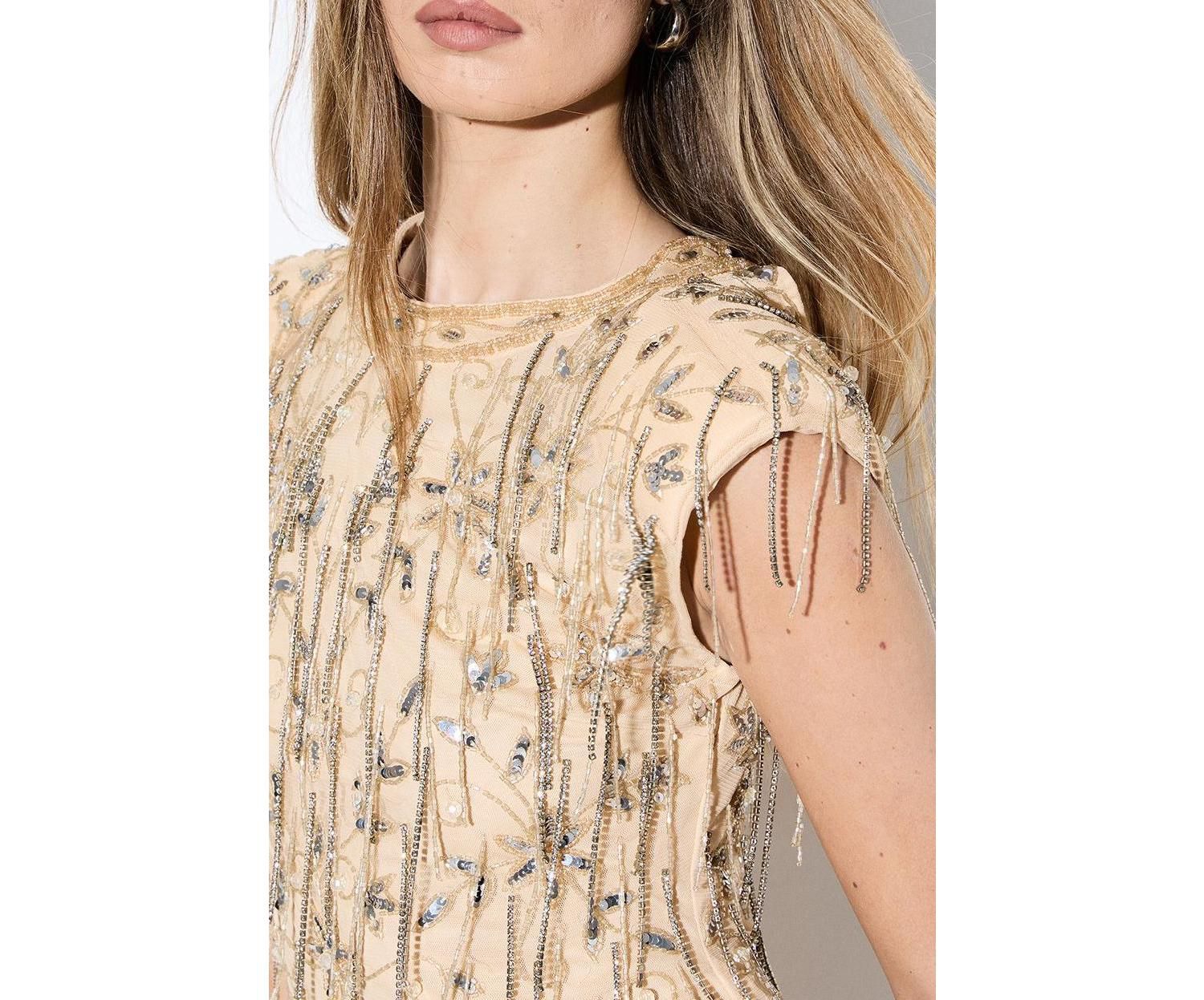 Women's Premium Embellished Beaded Mini Dress