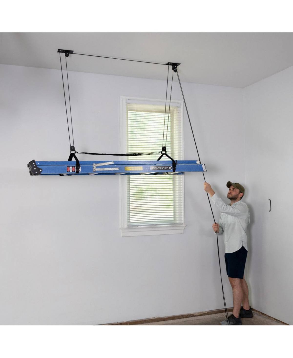 StoreYour Ladder Hoist | Holds up to 150 lbs | Up to 14' Lift