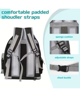 Breathable Transparent Pet Carrier Bag for Cats & Small Dogs – Portable Space Capsule with Zipper, Black, Ideal for Travel & Outdoor Adventures