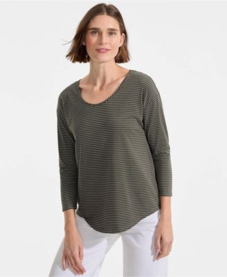 Women's 3/4 Sleeve Lightweight Jersey Shirttail Tee