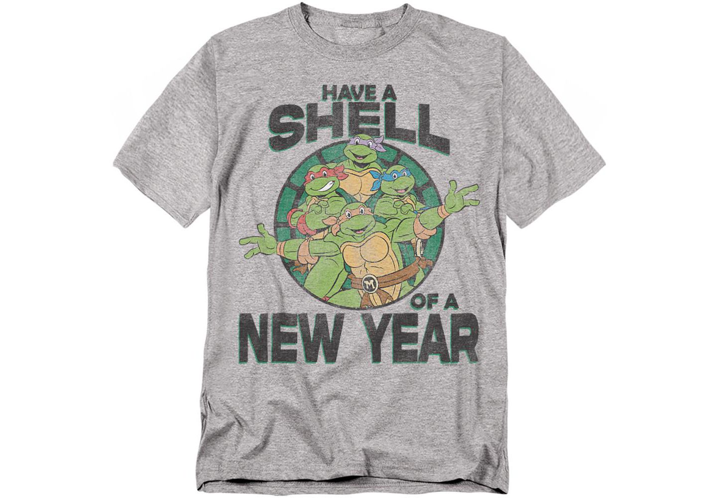 Мужская футболка Teenage Mutant Ninja Turtles Shell Of A New Year, цвет: Меланжевый — фото 1