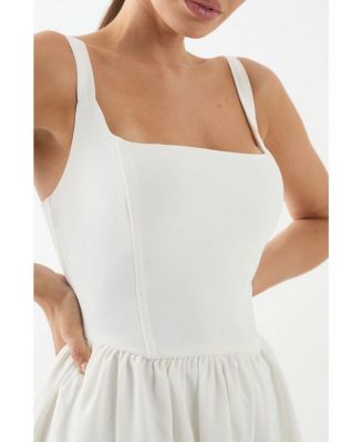 Women's Square Neck A Line Midi Dress