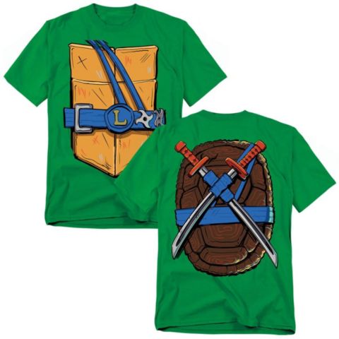Мужская футболка Teenage Mutant Ninja Turtles Big & Tall Mayhem Leonardo Shell Front, цвет: Зелёный