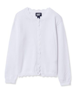 Girls Scalloped Hem Cardigan Sweaters