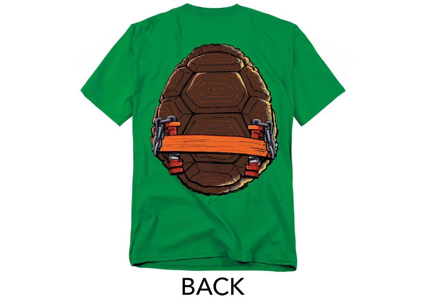 Мужская футболка Teenage Mutant Ninja Turtles Mayhem Michelangelo Shell Front Back, цвет: Зелёный — фото 3