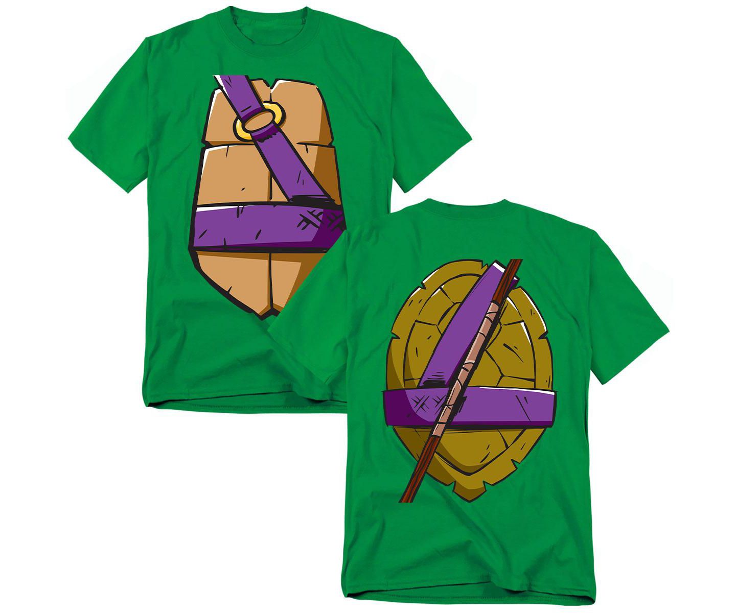 Мужская футболка Teenage Mutant Ninja Turtles 2012 Donatello Shell Front Back, цвет: Зелёный — фото 1