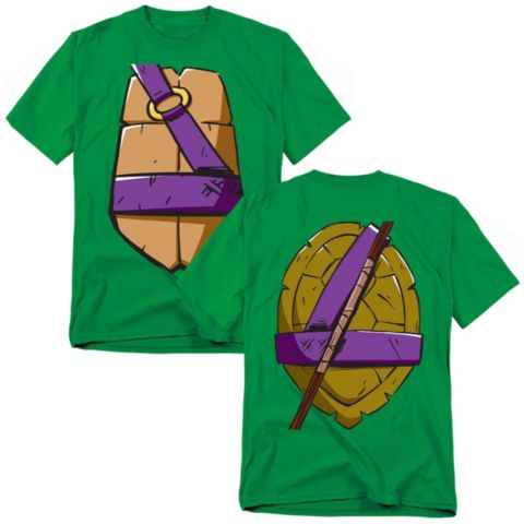 Мужская футболка Teenage Mutant Ninja Turtles 2012 Donatello Shell Front Back, цвет: Зелёный