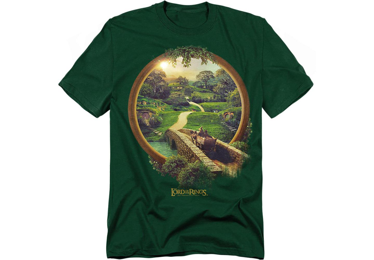 Мужская футболка Lord Of The Rings Epic Journey The Shire, цвет: Тёмно-зелёный — фото 1
