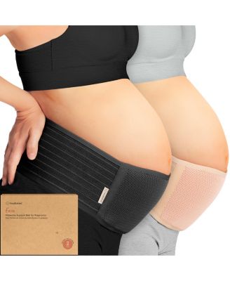 Maternity 2-Pack Ease Belly Band for Pregnancy, Soft & Breathable Pregnancy Belly Support Belt