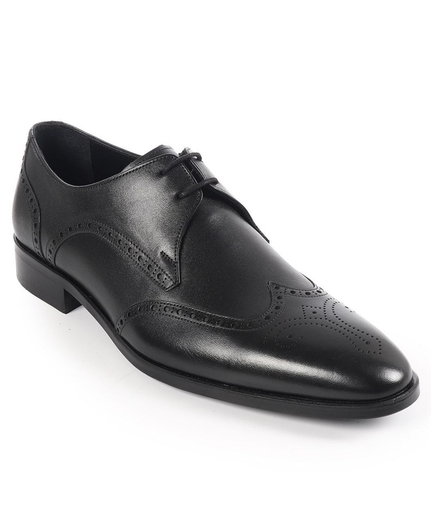 Обувь VELLAPAIS Men's Wingtip Lace-Up Dress Shoes, цвет: Чёрный — фото 1