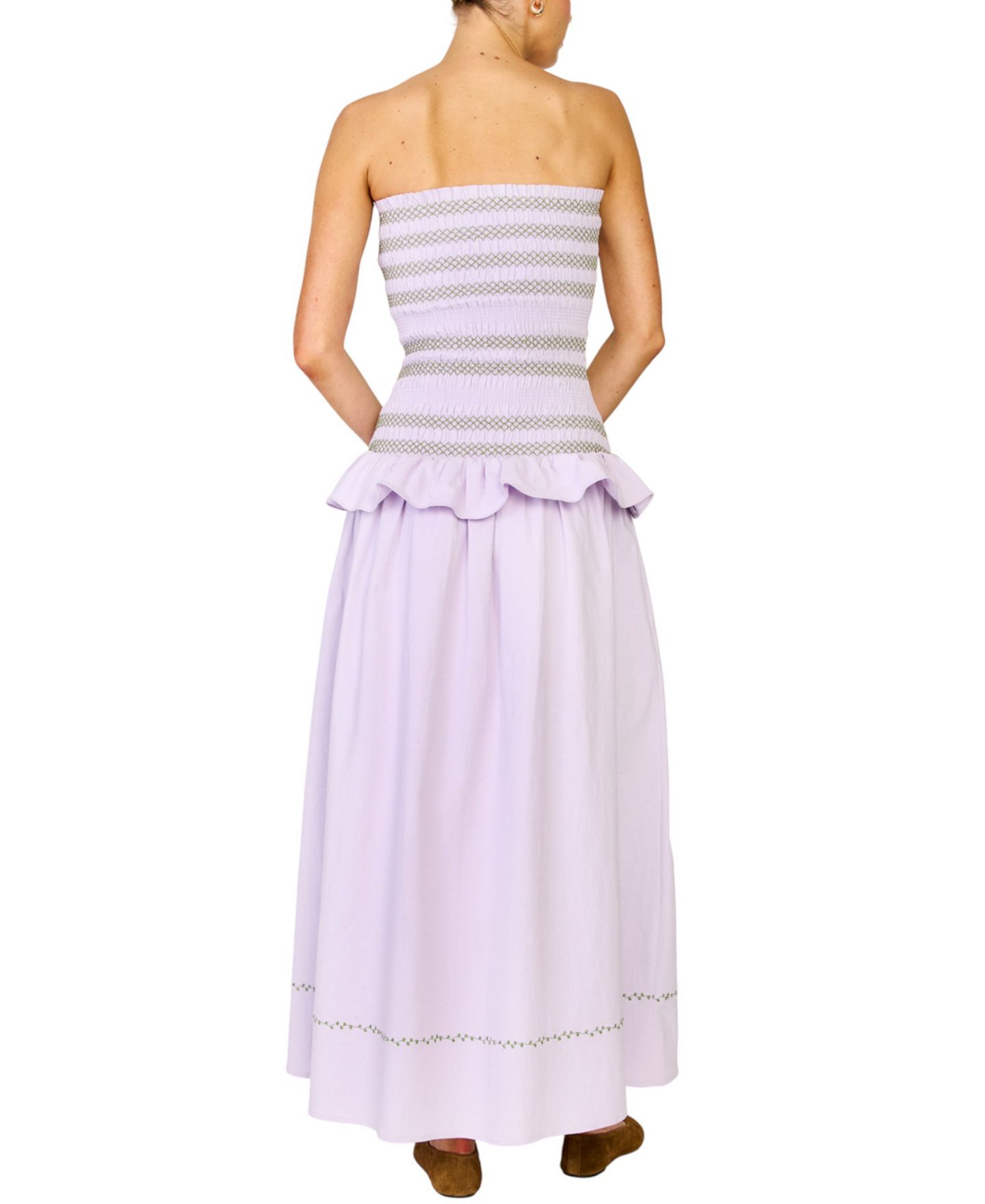 Женское платье Line & Dot Amnesia Strapless A-Line Maxi, цвет: Сиреневый — фото 5