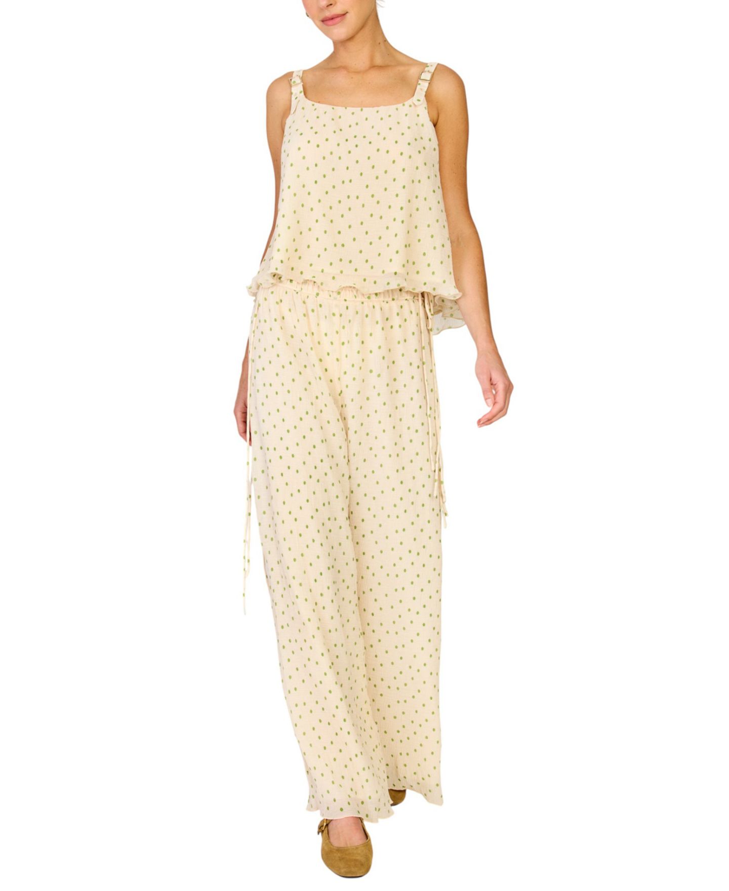 Женский топ Line & Dot Lilou Sleeveless Scoop Neck, цвет: Кремовый разноцветный — фото 2