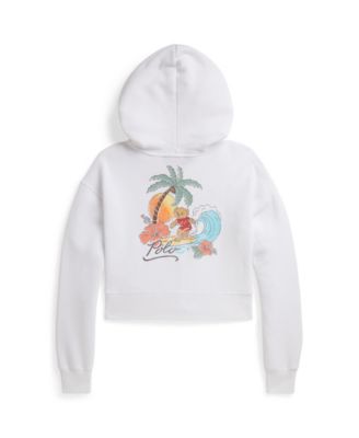 Girls' 7-16 Polo Bear Terry Boxy Full-Zip Hoodie