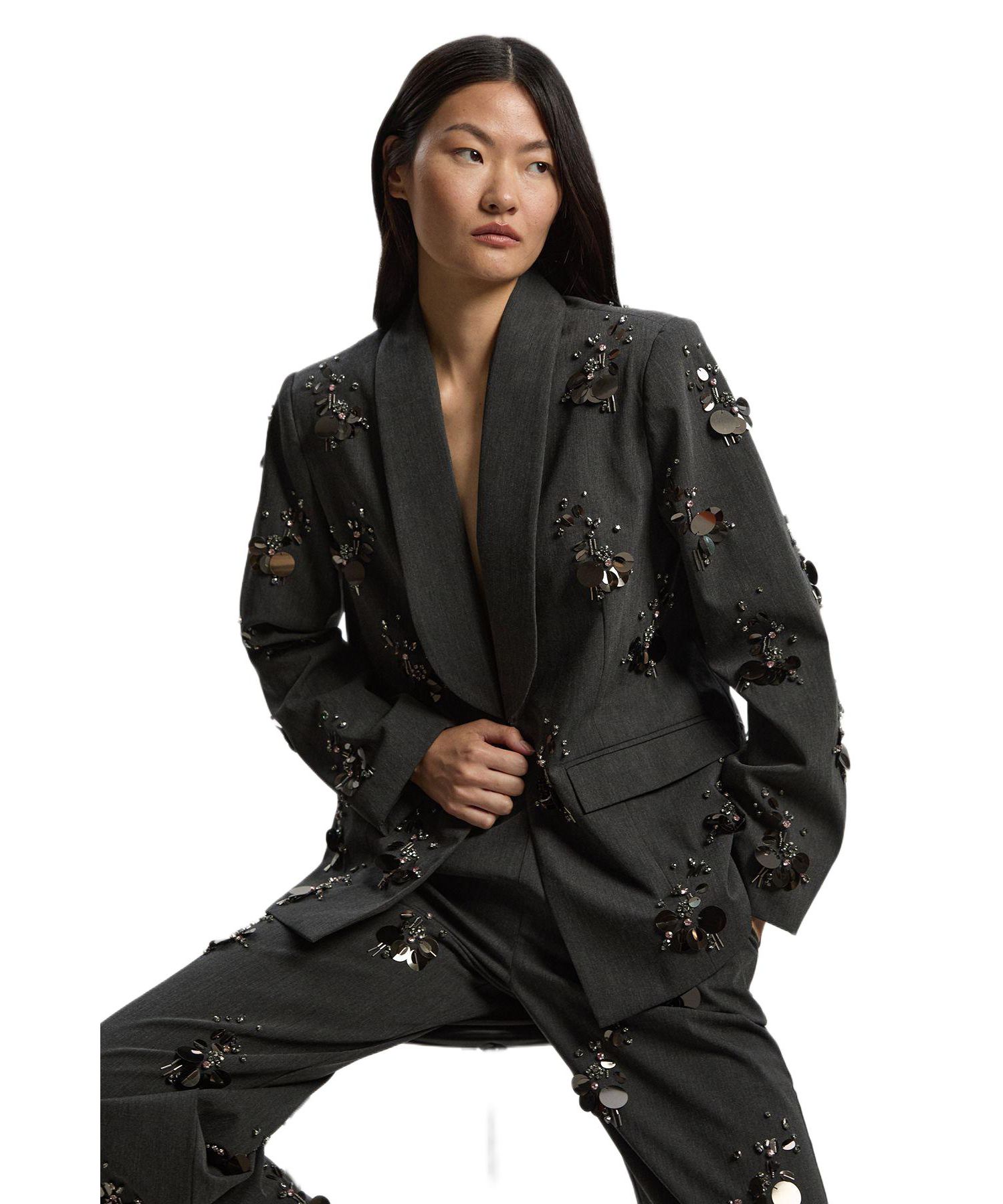Women's Embellished Single-Breasted Blazer