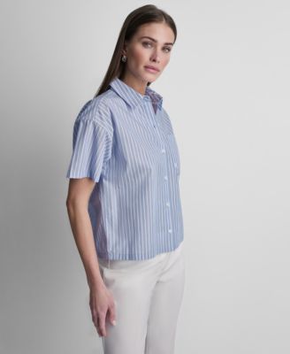 Petite Striped Short-Sleeve Shirt
