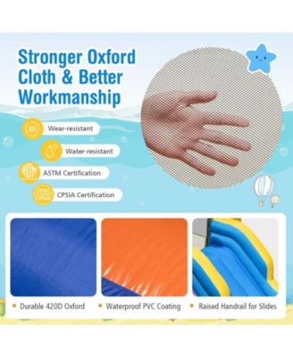 Inflatable Ocean-Themed Bounce House with 680W Blower, 2 Pools