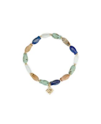 Gold-Tone Plated Fish Bead Stretch Bracelet