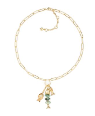Gold-Tone Plated Charm Dangle Necklace