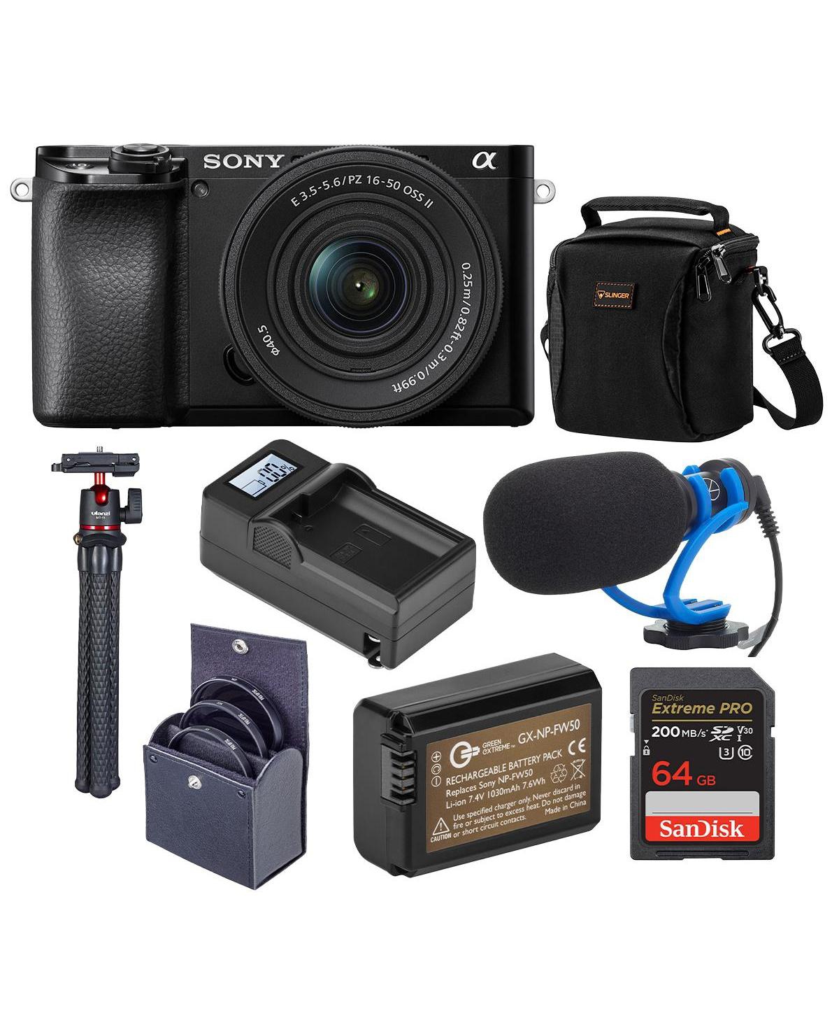 Sony Alpha a6100 24.2MP 4K Mirrorless Camera with 16-50mm Lens - Black