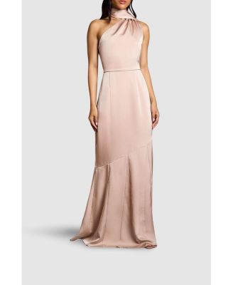 Women's Satin One Shoulder Maxi Dress