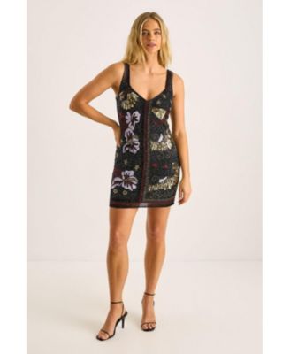 Women's Celestial Beaded Mini Dress