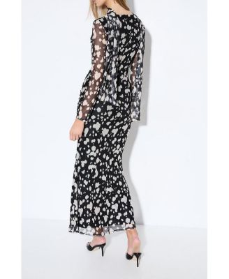 Women's Spot Print Mesh Scarf Dress