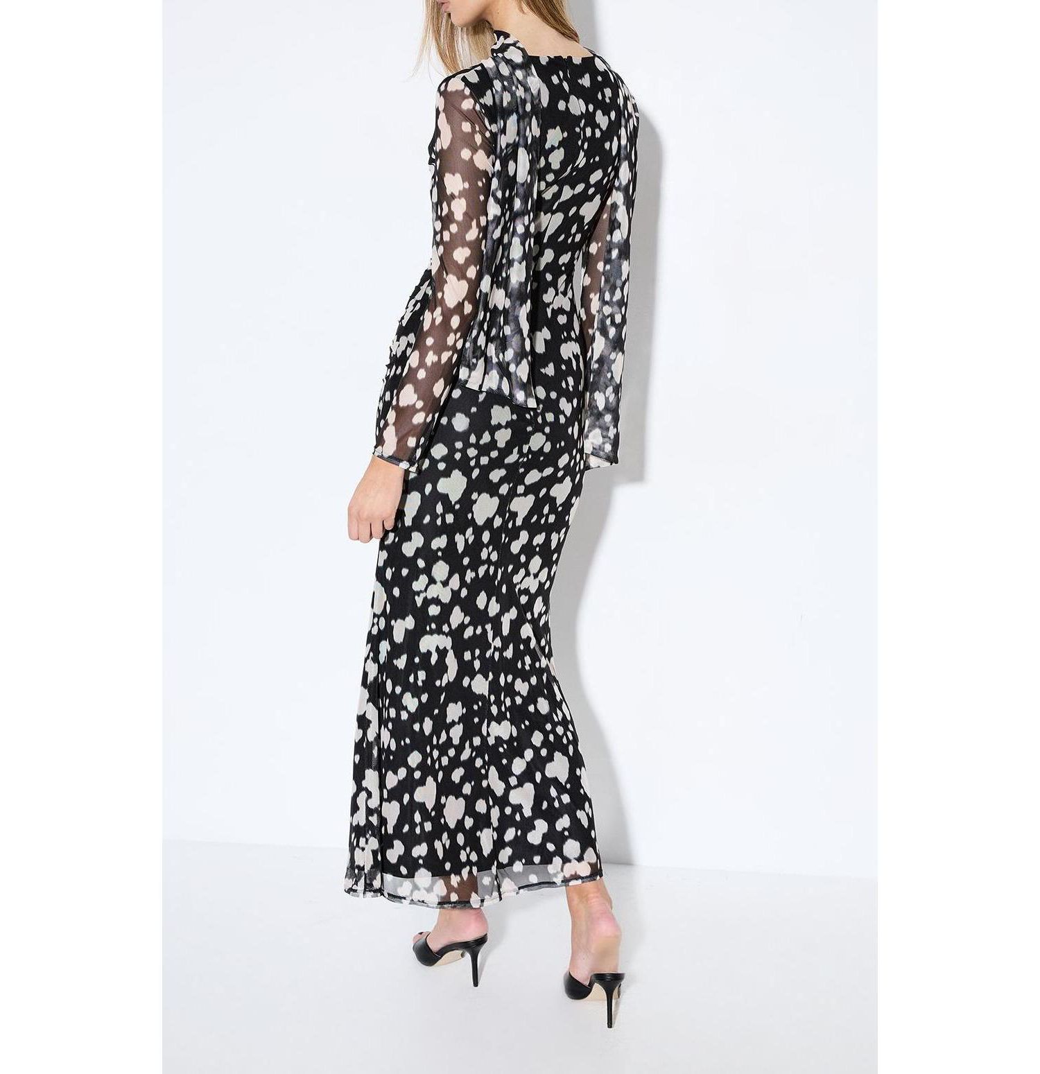 Women's Spot Print Mesh Scarf Dress
