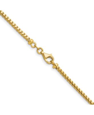 Solid 18k Yellow Gold Italian 7.5 Inch 2.4mm Wide Woven Franco Chain Bracelet