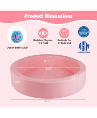 42.5-Inch Round Foam Ball Pit for Toddlers with Sponge Filling, Washable Cover