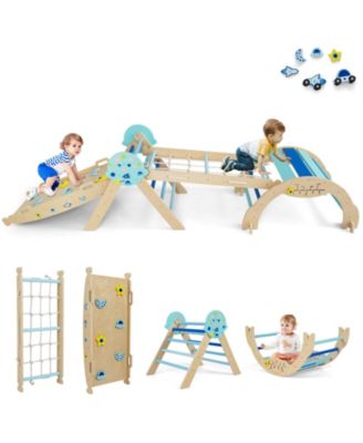 8-in-1 Foldable Triangle Baby Climbing Toys, Astronaut/Unicorn Theme