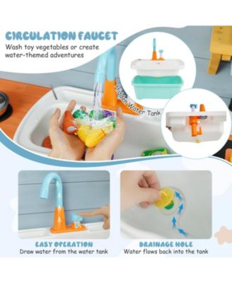 Kids Play Kitchen Set with Stove, Suitable for Boys & Girls Ages 3-8