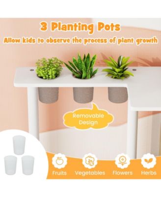 Wooden 2-Piece Kids Kitchen Playset with Fridge & Running Water for Imaginative Play