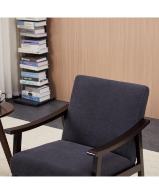 Mid-Century Modern Chair with Solid Wood Frame