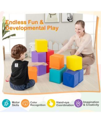 12-Piece Soft Foam Building Blocks and Climbing Cubes Set for Kids