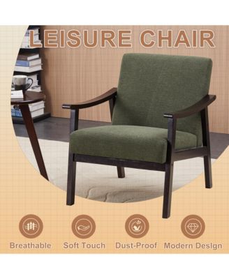 Mid-Century Modern Chair with Solid Wood Frame