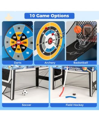 10-in-1 Multi-Game Table Set with Table Tennis, Basketball & Soccer