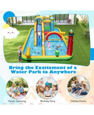 Giant Inflatable Water Slide Park with Long Slide & Jumping Area