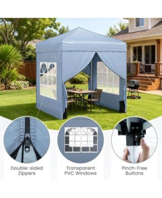 6.5x6.5 ft Pop-Up Canopy Tent with 4 Sidewalls and Wheeled Carry Bag
