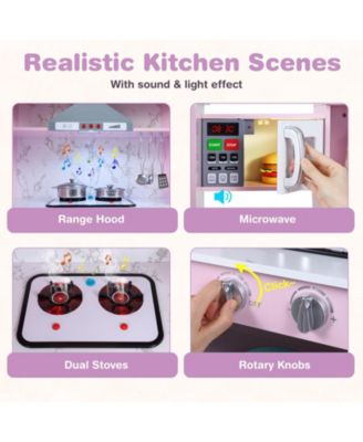 Kids Corner Pretend Kitchen Playset with Separate Washing Basin for Role-Playing Fun