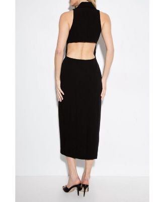 Women's Premium Open Back Waistcoat Midi Dress